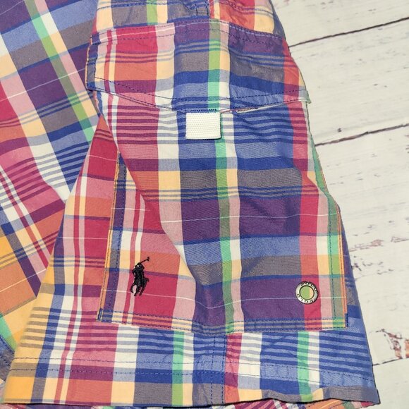 Polo Ralph Lauren Shorts Mens L Swim Trunks Multi Colored Plaid Draw String - Picture 5 of 16